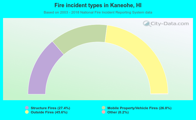 Fire incident types in Kaneohe, HI
