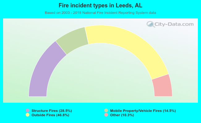 Fire incident types in Leeds, AL