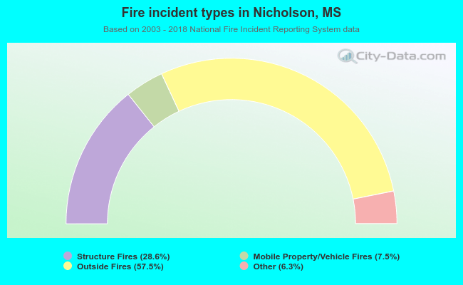 Fire incident types in Nicholson, MS