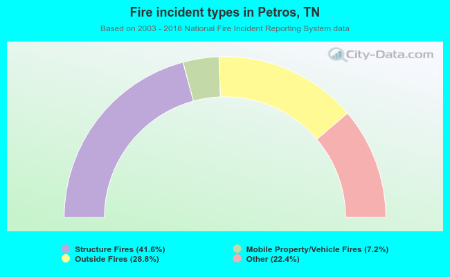 Fire incident types in Petros, TN