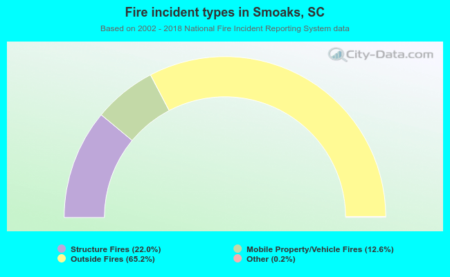 Fire incident types in Smoaks, SC
