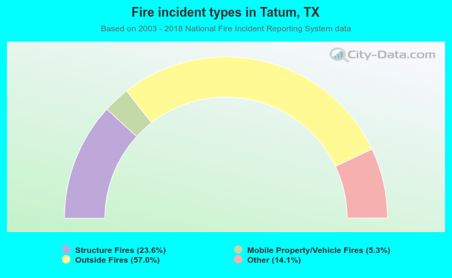 Fire incident types in Tatum, TX