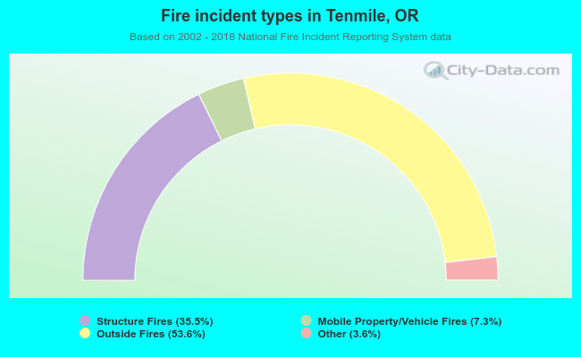 Fire incident types in Tenmile, OR