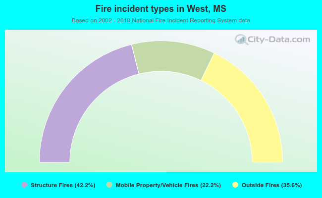 Fire incident types in West, MS