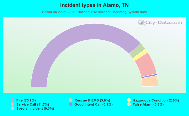 Incident types in Alamo, TN