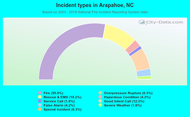 Incident types in Arapahoe, NC