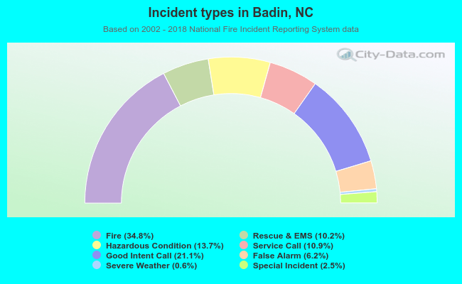 Incident types in Badin, NC