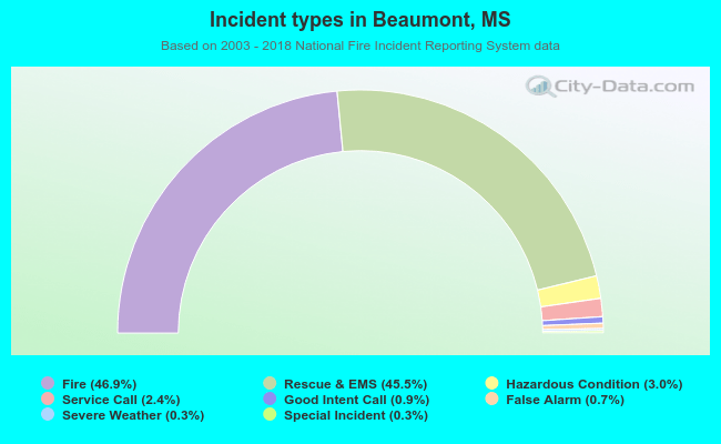 Incident types in Beaumont, MS