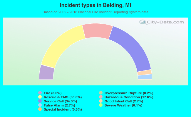 Incident types in Belding, MI