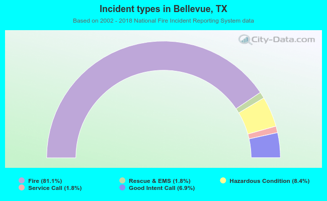 Incident types in Bellevue, TX