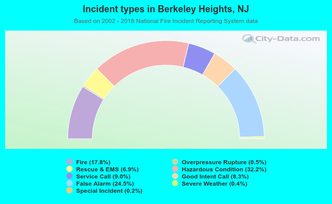 Incident types in Berkeley Heights, NJ