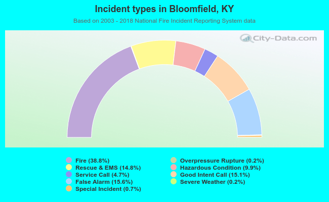 Incident types in Bloomfield, KY