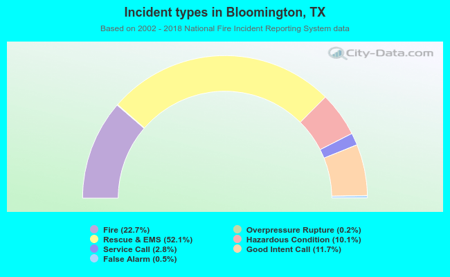 Incident types in Bloomington, TX