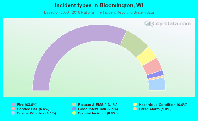 Incident types in Bloomington, WI