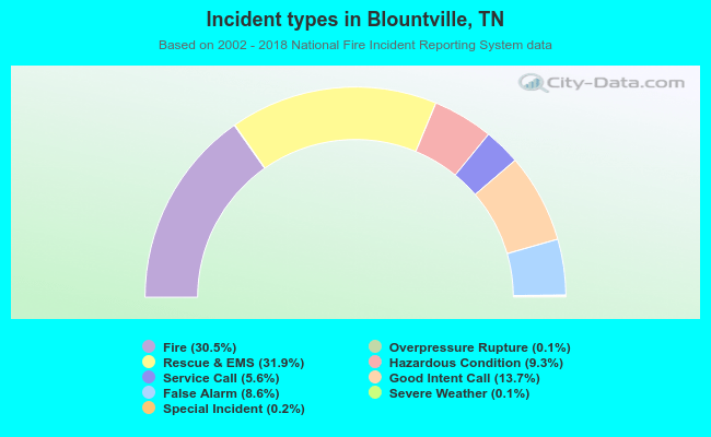 Incident types in Blountville, TN