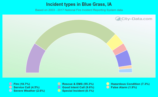 Incident types in Blue Grass, IA