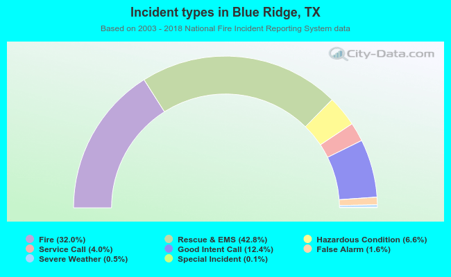 Incident types in Blue Ridge, TX