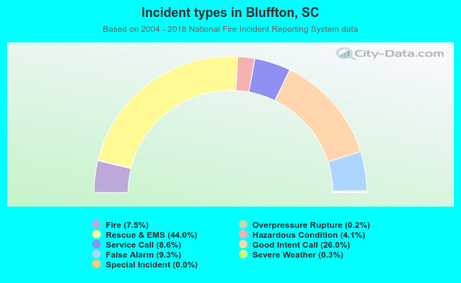 Incident types in Bluffton, SC