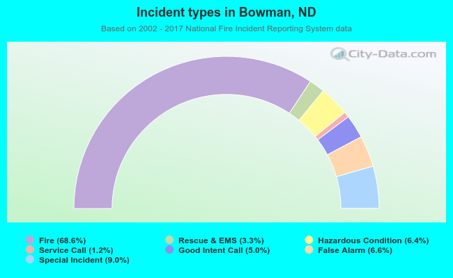 Incident types in Bowman, ND