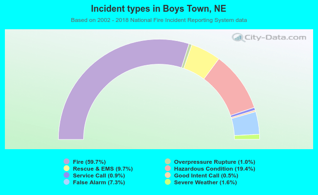 Incident types in Boys Town, NE