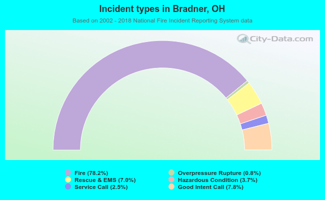 Incident types in Bradner, OH