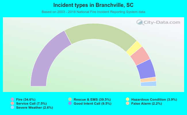 Incident types in Branchville, SC