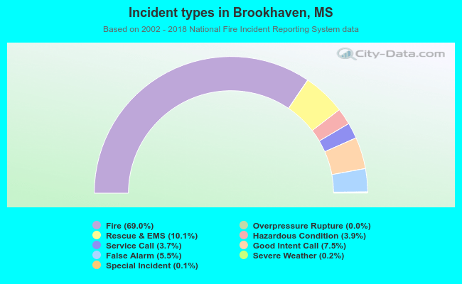 Incident types in Brookhaven, MS