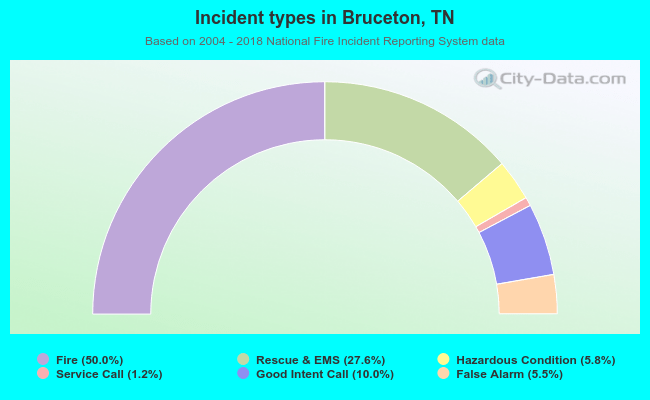 Incident types in Bruceton, TN