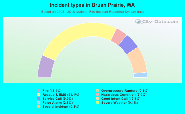Incident types in Brush Prairie, WA