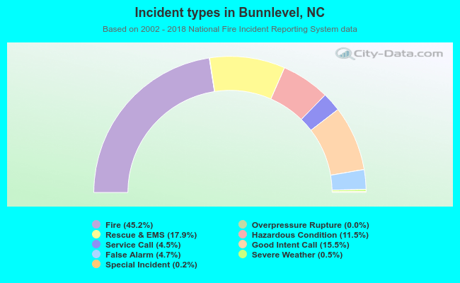 Incident types in Bunnlevel, NC