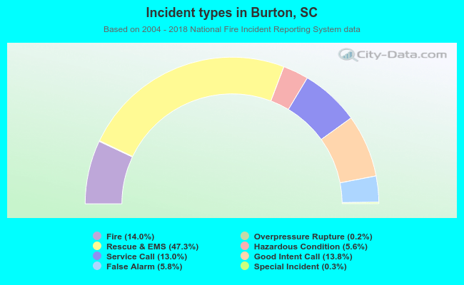 Incident types in Burton, SC