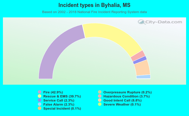 Incident types in Byhalia, MS