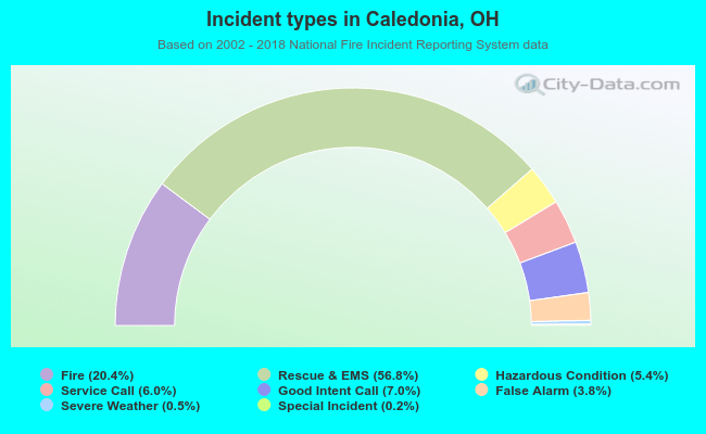 Incident types in Caledonia, OH