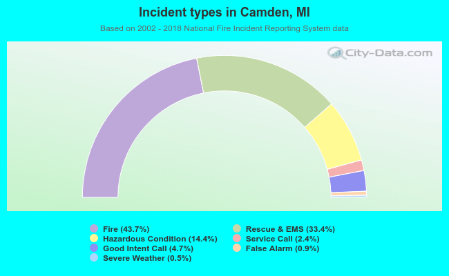 Incident types in Camden, MI