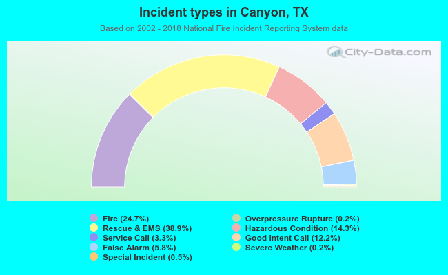 Incident types in Canyon, TX