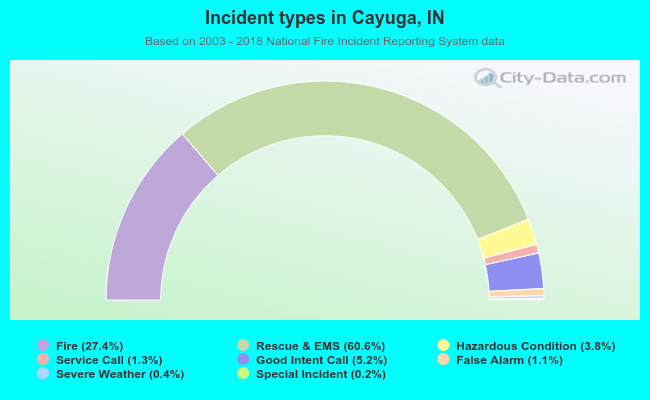Incident types in Cayuga, IN