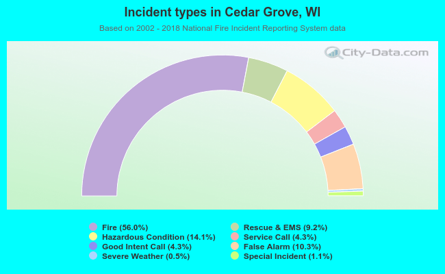 Incident types in Cedar Grove, WI