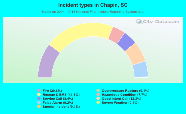 Incident types in Chapin, SC