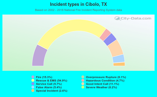 Incident types in Cibolo, TX