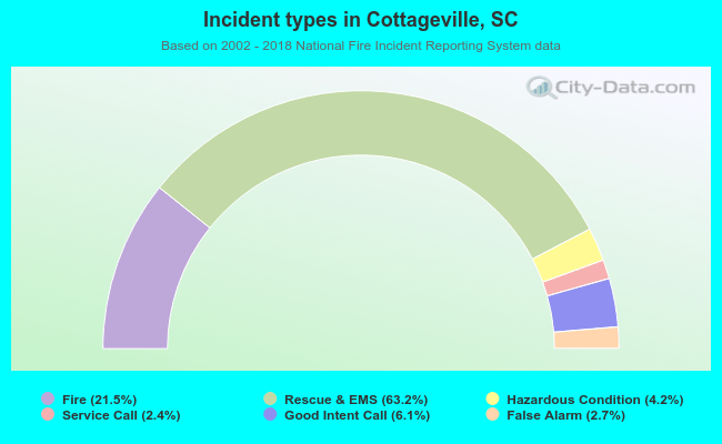 Incident types in Cottageville, SC
