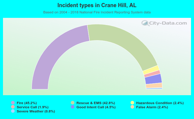 Incident types in Crane Hill, AL