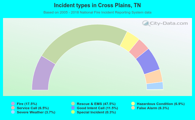 Incident types in Cross Plains, TN