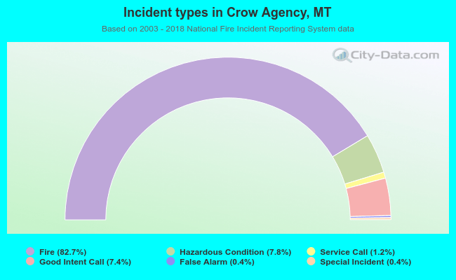 Incident types in Crow Agency, MT