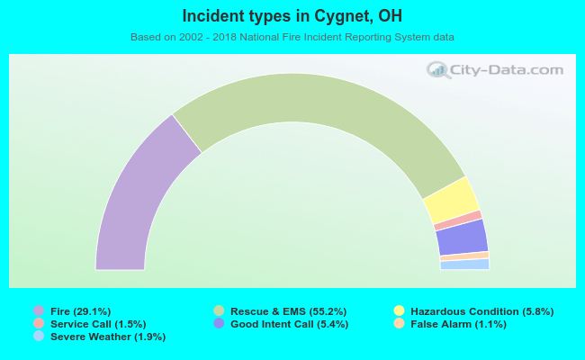 Incident types in Cygnet, OH