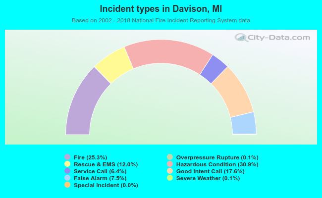 Incident types in Davison, MI