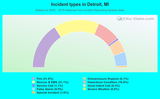 Incident types in Detroit, MI