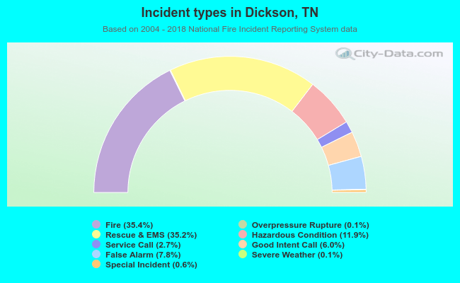 Incident types in Dickson, TN