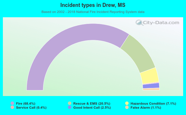 Incident types in Drew, MS