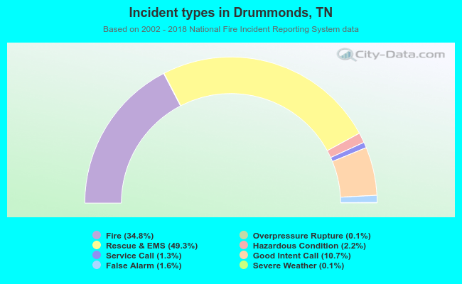 Incident types in Drummonds, TN