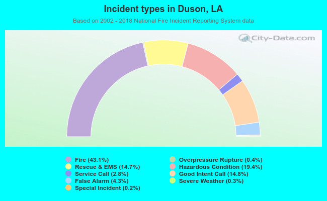 Incident types in Duson, LA